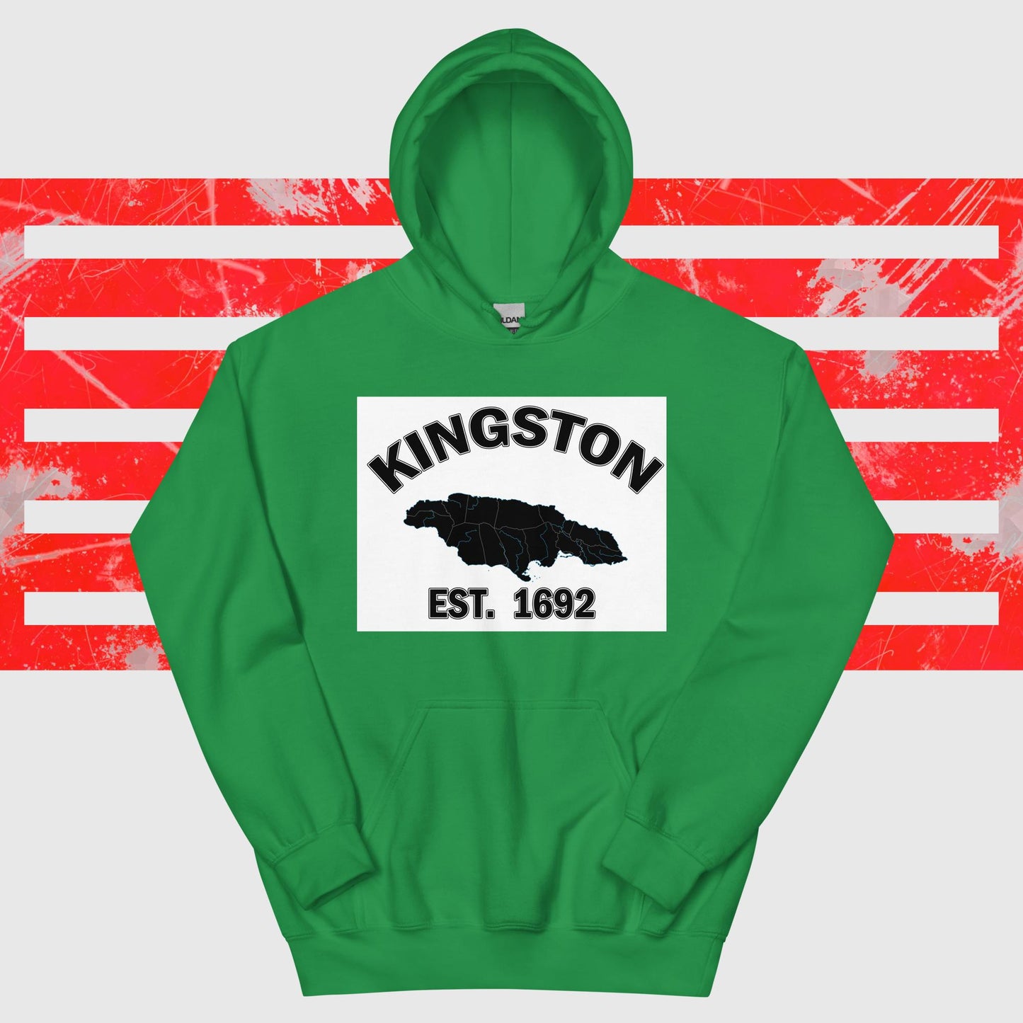 Unisex KINGSTON JAMAICA ESTABLISHED Block Hoodie