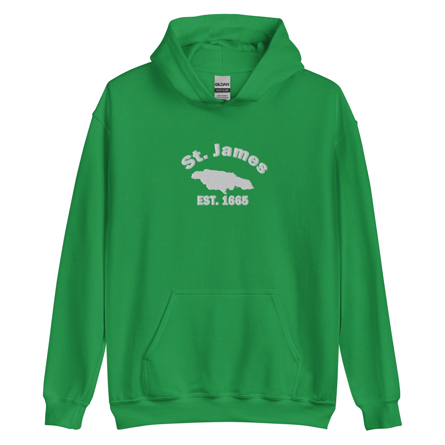 Unisex WHITE EMBROIDERY ST. JAMES JAMAICA Hoodie