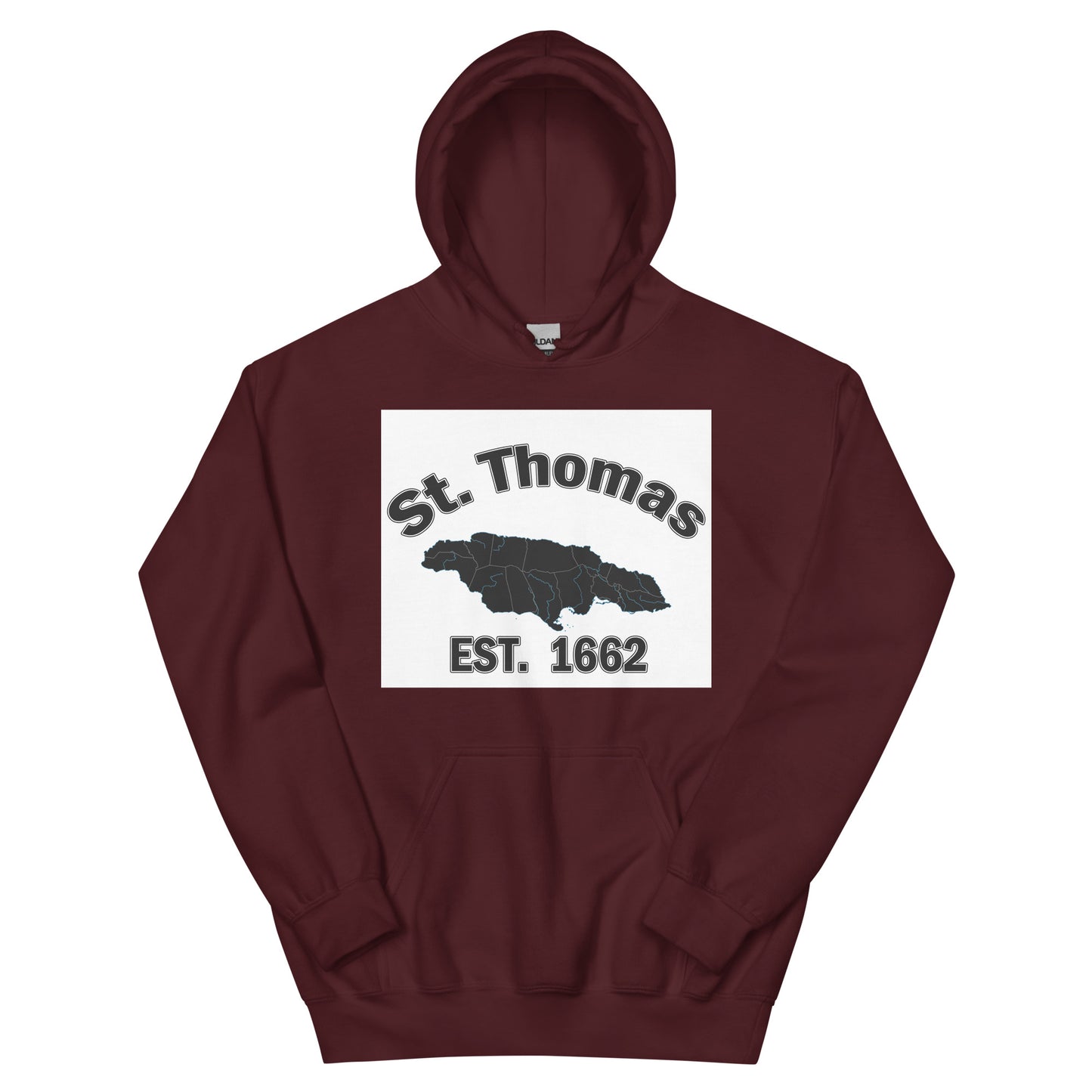 Unisex ST. THOMAS JAMAICA ESTABLISHED Block Hoodie