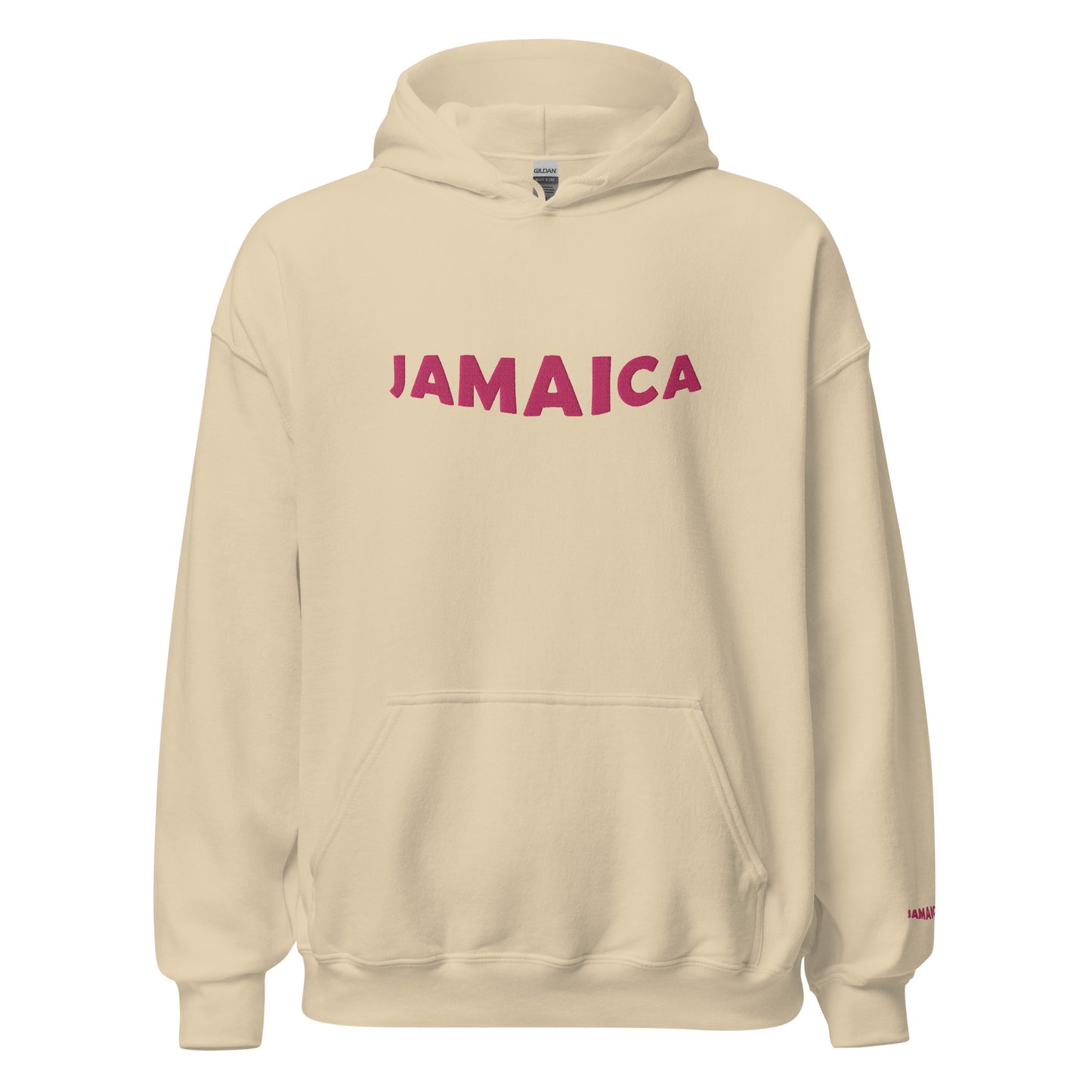 Classic Pink JAMAICA Embroidered Unisex Hoodie