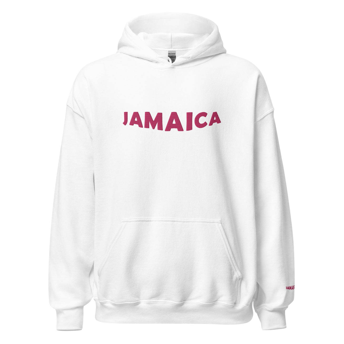 Classic Pink JAMAICA Embroidered Unisex Hoodie