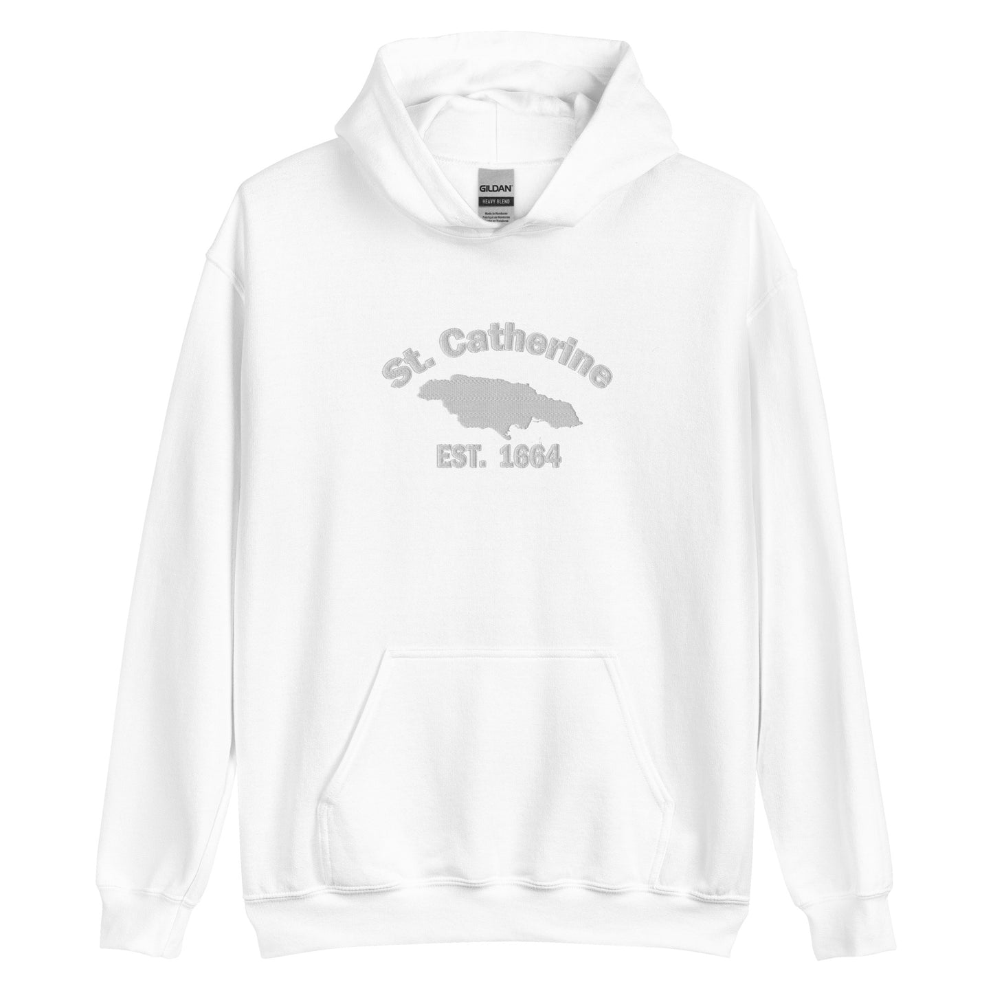 Unisex WHITE EMBROIDERED ST. Catherine JAMAICA Hoodie