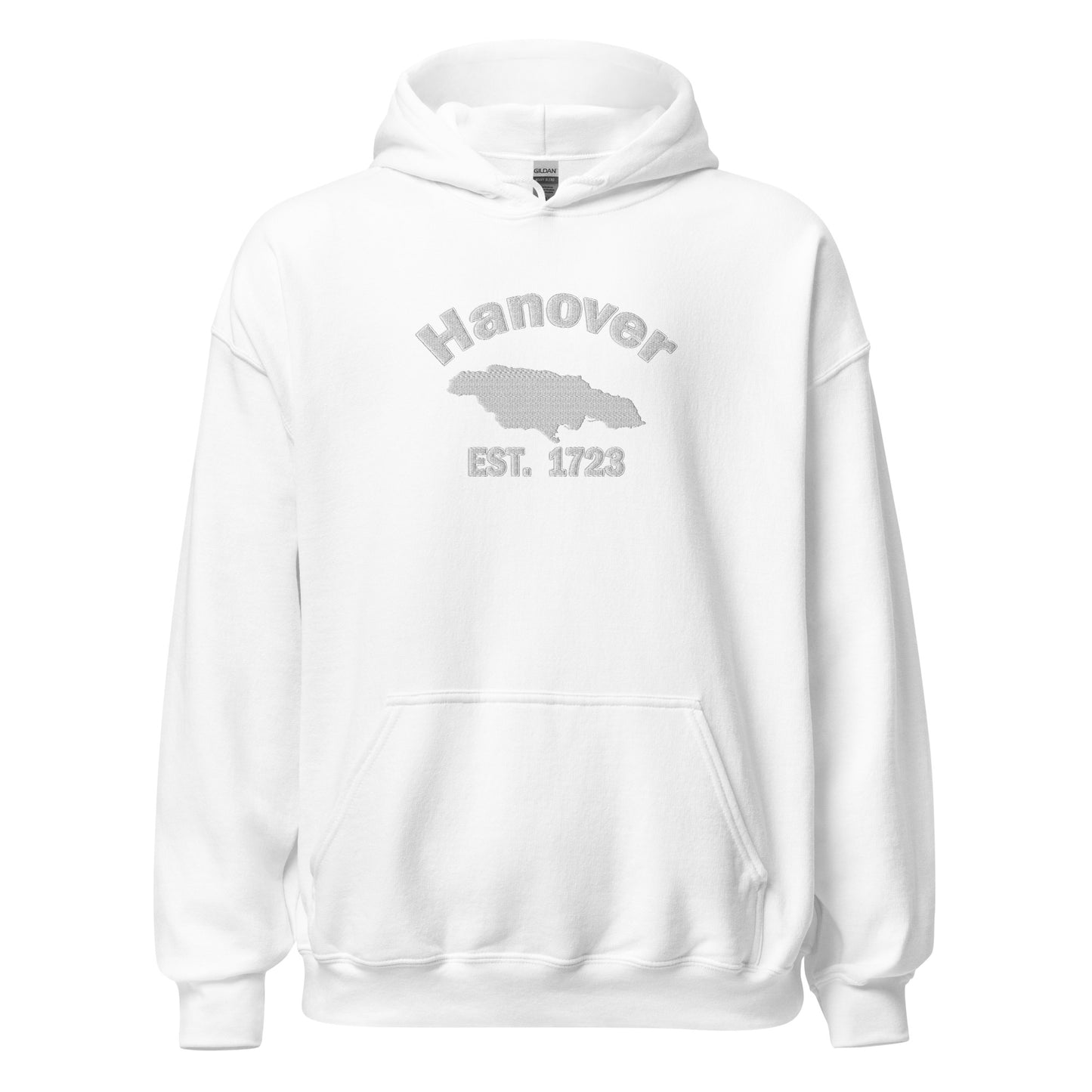 Unisex HANOVER JAMAICA WHITE EMBROIDERED Hoodie